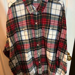 NWT old navy plaid boyfriend flannel